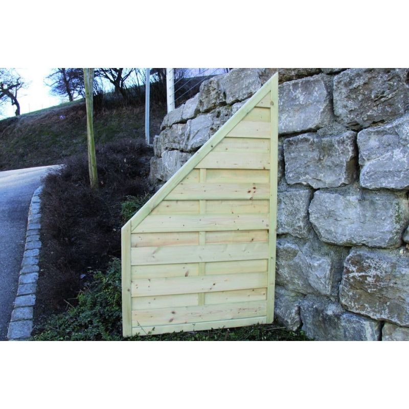 Massiv-Holzsichtschutz-Zaun Abschlusselement rechts / links aus Fichte, Gr. 90 x 150 – 90cm, braun imprägniert