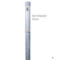 Zaunpfähle für Maschendraht, verzinkt, zum Einbetonieren, Industrieprogramm, Länge 1200mm für Zaunhöhe 800mm, 42mm