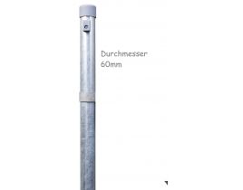 Zaunpfähle für Maschendraht, verzinkt, zum Einbetonieren, Industrieprogramm, Länge 1750mm für Zaunhöhe 1250mm, 60mm