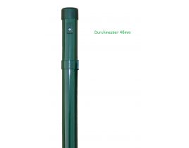 Zaunpfähle für Maschendraht, grün, zum Einbetonieren, Industrieprogramm, Länge 2250mm für Zaunhöhe 1750mm, 48mm