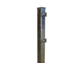 Rechteckrohrpfosten für Einstabmatten mit Klemmplatten, verzinkt, zum Einbetonieren, Länge 1700mm für Zaunhöhe 1230mm