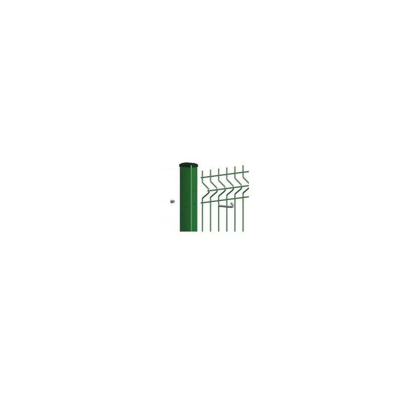 Rechteckrohrpfosten für Einstabmatten mit Hakenschraube, grün, zum Einbetonieren, Länge 2200mm für Zaunhöhe 1730mm